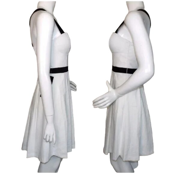 new BEBE Fitted Skater Dress, 4, Lilia Corset Style, Wide Cross Straps, Pocket - Picture 6 of 14